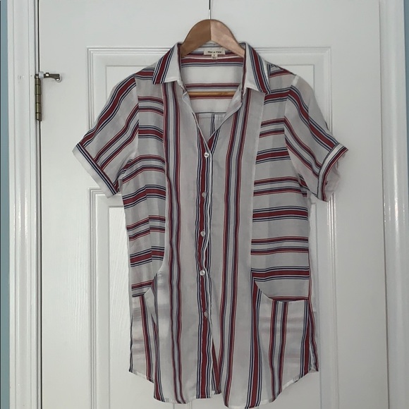 tea n rose Tops - NWOT Red, white, and blue striped shirt